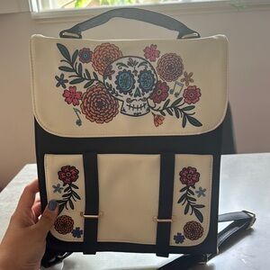 Floral Skull Design Backpack